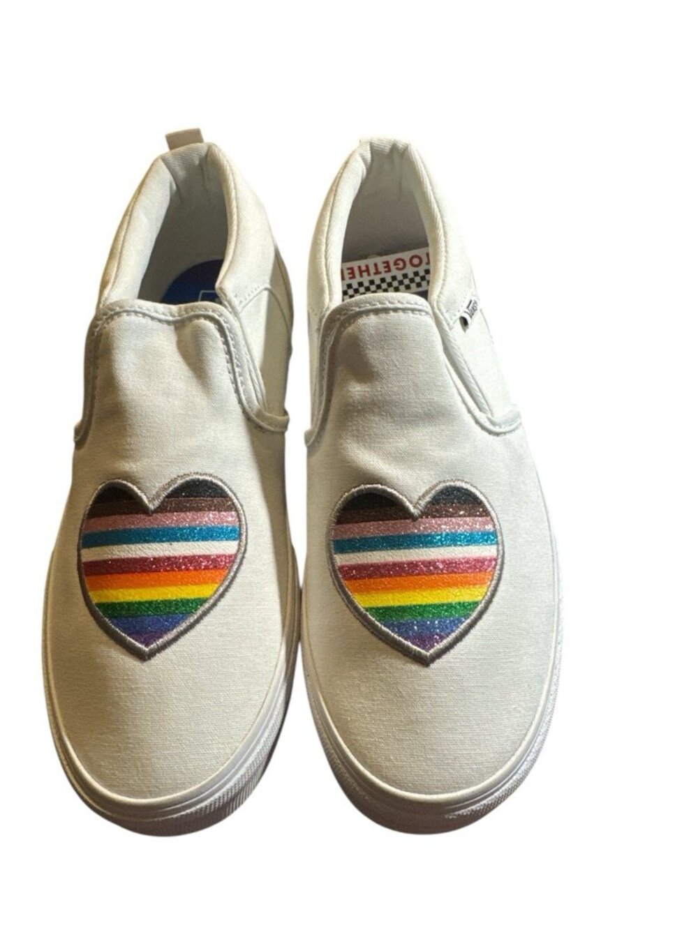 Vans Asher Pride Youth Girl Slip On Shoes White 4001173941 Size 6 new - Picture 2 of 8